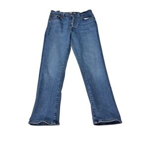 Levi Strauss Co. Wedgie Straight Jeans Women's Size 31X27 Blue Denim Button Fly